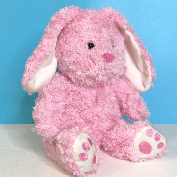 Vintage Hugfun Pink Fuzzy Bunny Rabbit Lovey Cuddly 15" Plush Stuffed Animal Toy - Picture 2 of 3